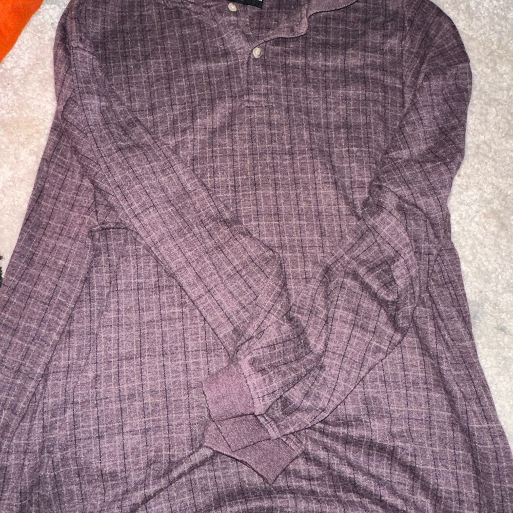 Purple Long Sleeve Henley Shirt